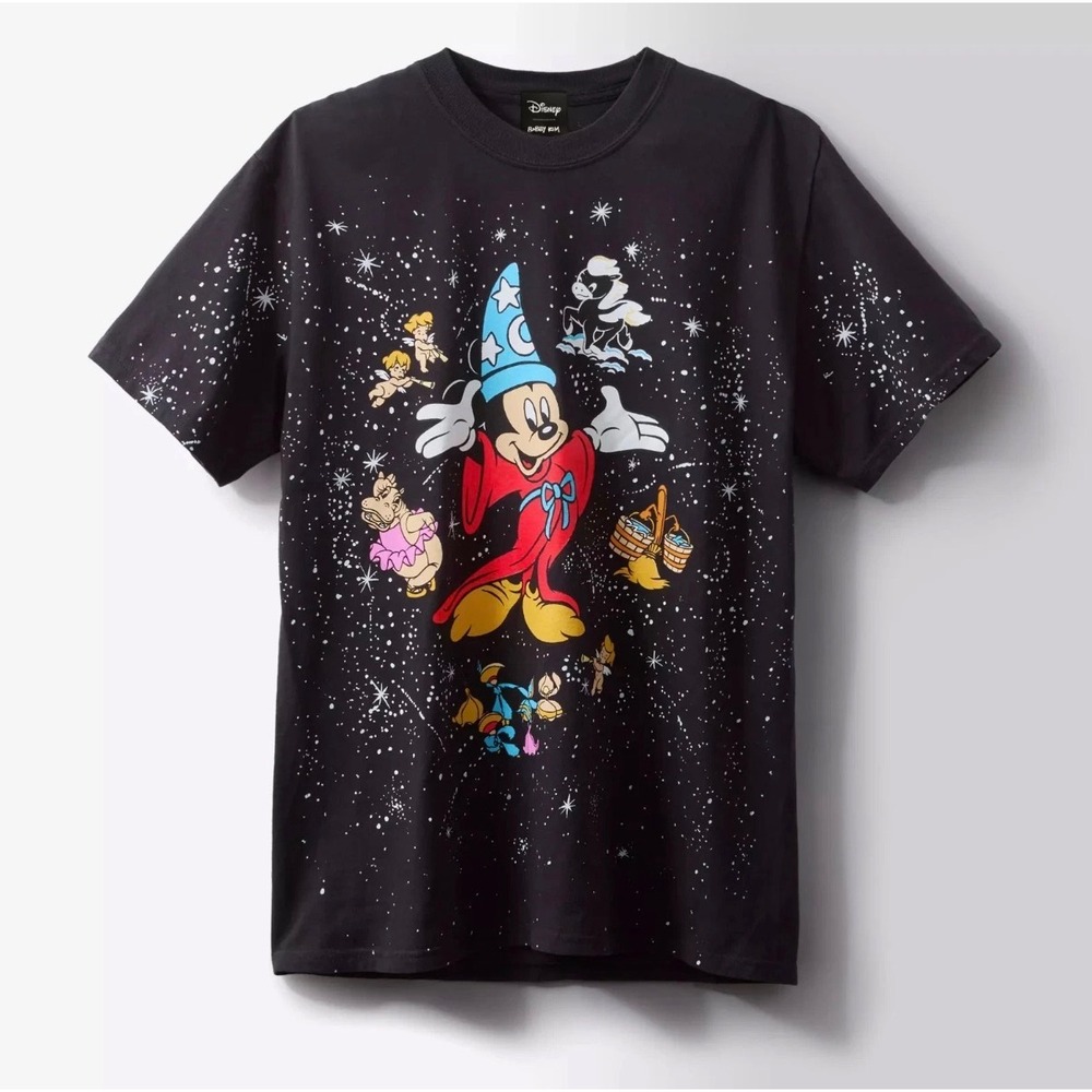 D23 Disney Bobby Kim 3XL Fantasia Sorcerer Mickey Black Graphic T-Shirt NEW